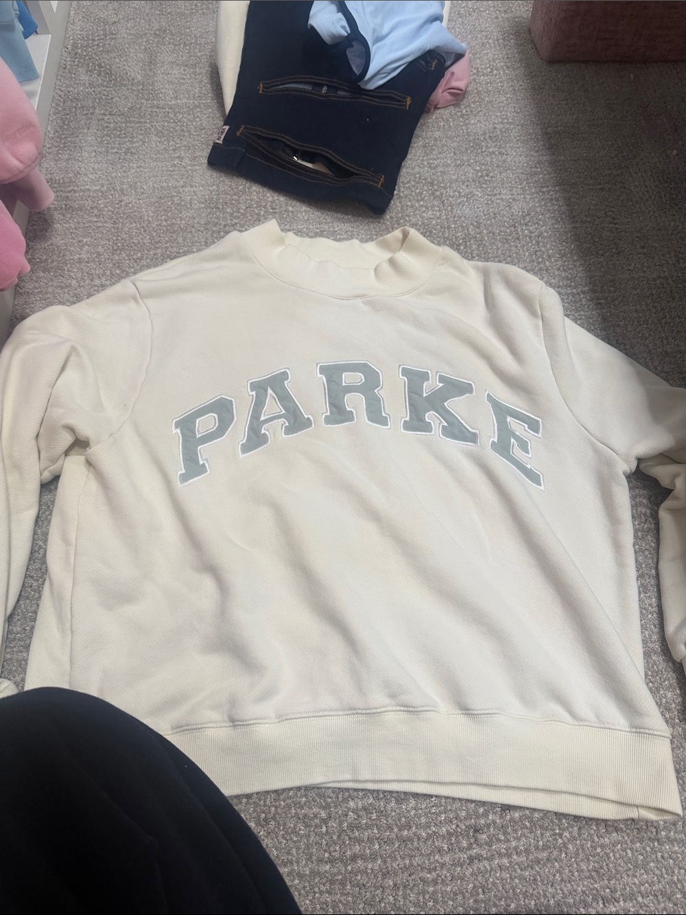 PARKER Cream Crewneck Sweatshirt - Relaxed Women's Top
